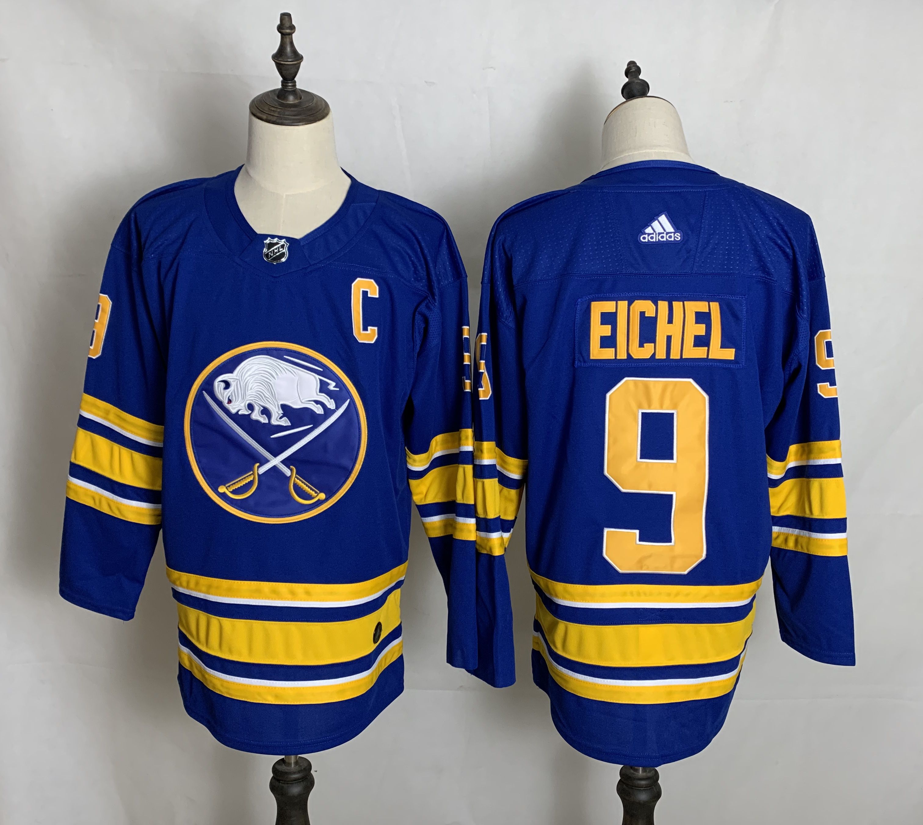Men Buffalo Sabres #9 Eichel Blue Authentic Stitched 2020 Adidias NHL Jersey